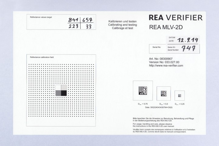 REA Kalibrierkarte mit Testcode
